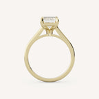1 CT - 3 CT Emerald Cut Lab grown Diamond Solitaire Cathedral Setting Engagement Ring