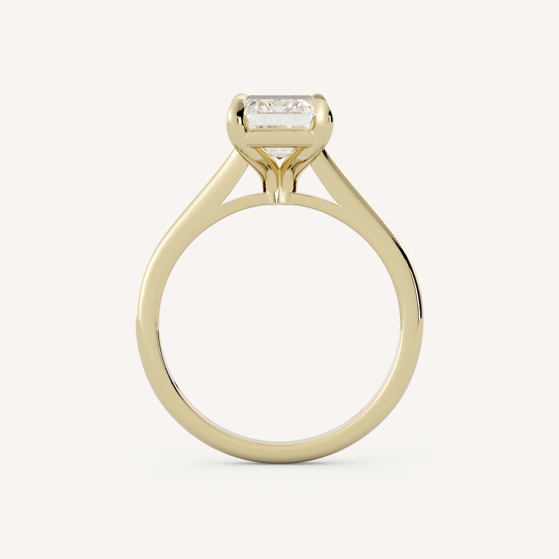 1 CT - 3 CT Emerald Cut Lab grown Diamond Solitaire Cathedral Setting Engagement Ring