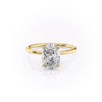 2.5 CT - 3.5 CT Oval Cut Petal Prong Pave Moissanite Engagement Ring