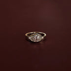 1.5 CT - 2.5 CT East-West Marquise Cut Bezel Solitaire Moissanite Engagement Ring
