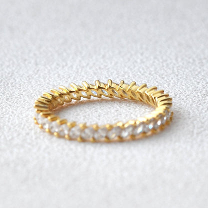 0.7 TCW Marquise Moissanite Full Eternity Wedding Band