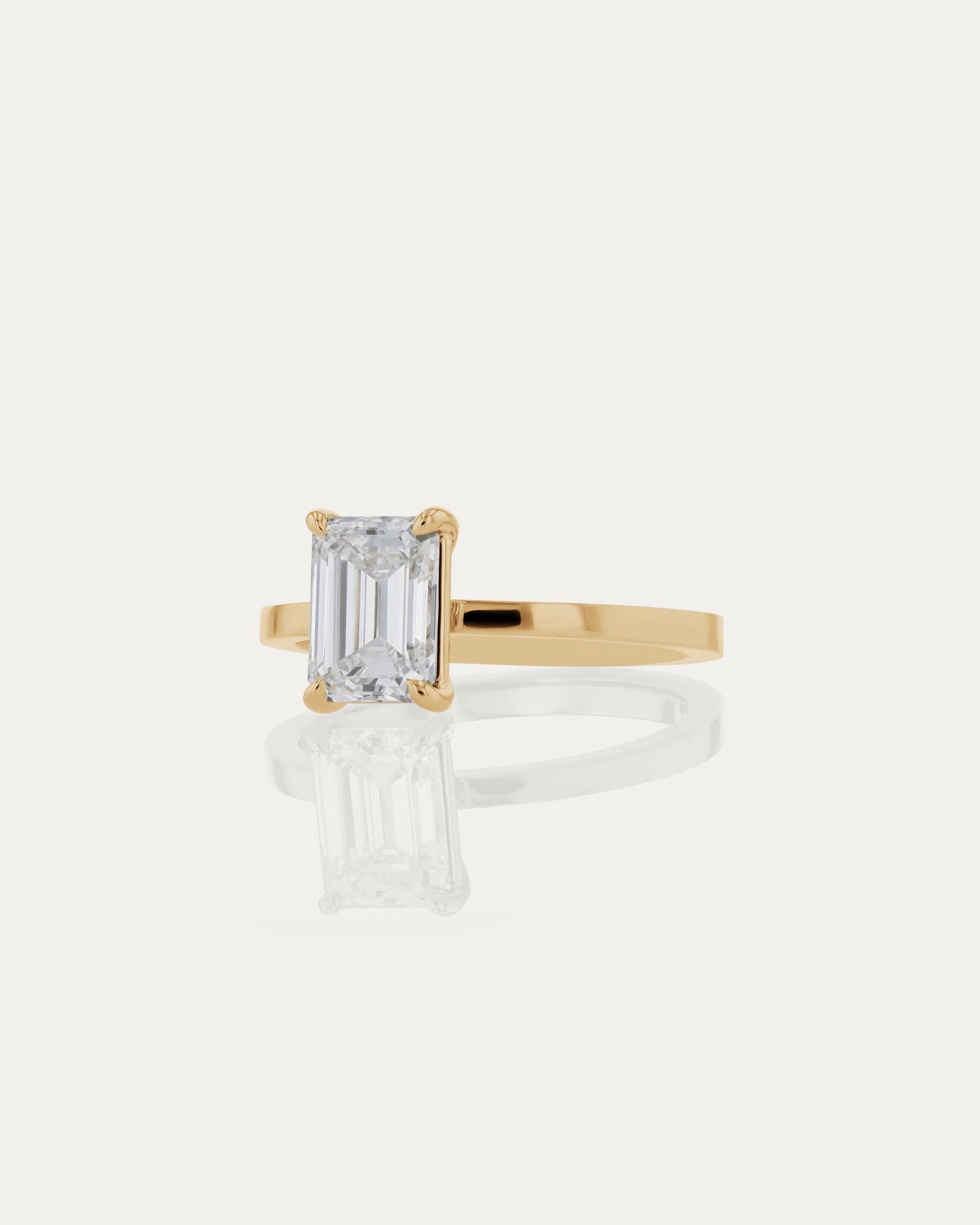 1.5 CT - 3.5 CT Emerald Cut Lab grown Diamond Solitaire Engagement Ring