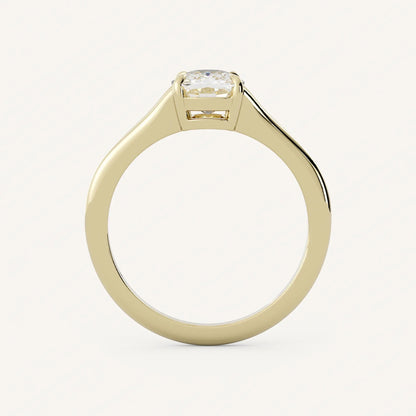 1 CT - 2 CT Oval Cut Lab grown Diamond Split Shank Solitaire Engagement Ring