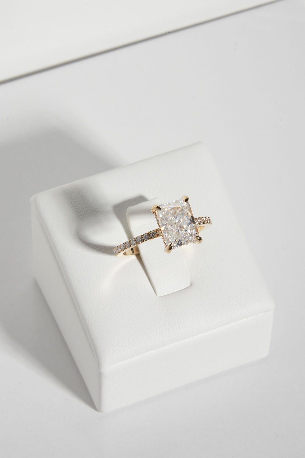 2 CT - 3 CT Radiant Cut Hidden Halo & Pave Moissanite Engagement Ring