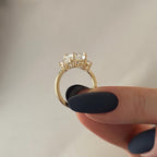 3 CT Emerald Cut Lab grown Diamond Three Stone Engagement Ring