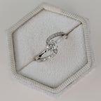 0.6 CT Round Cut Pave Unique Style Moissanite Engagement Ring