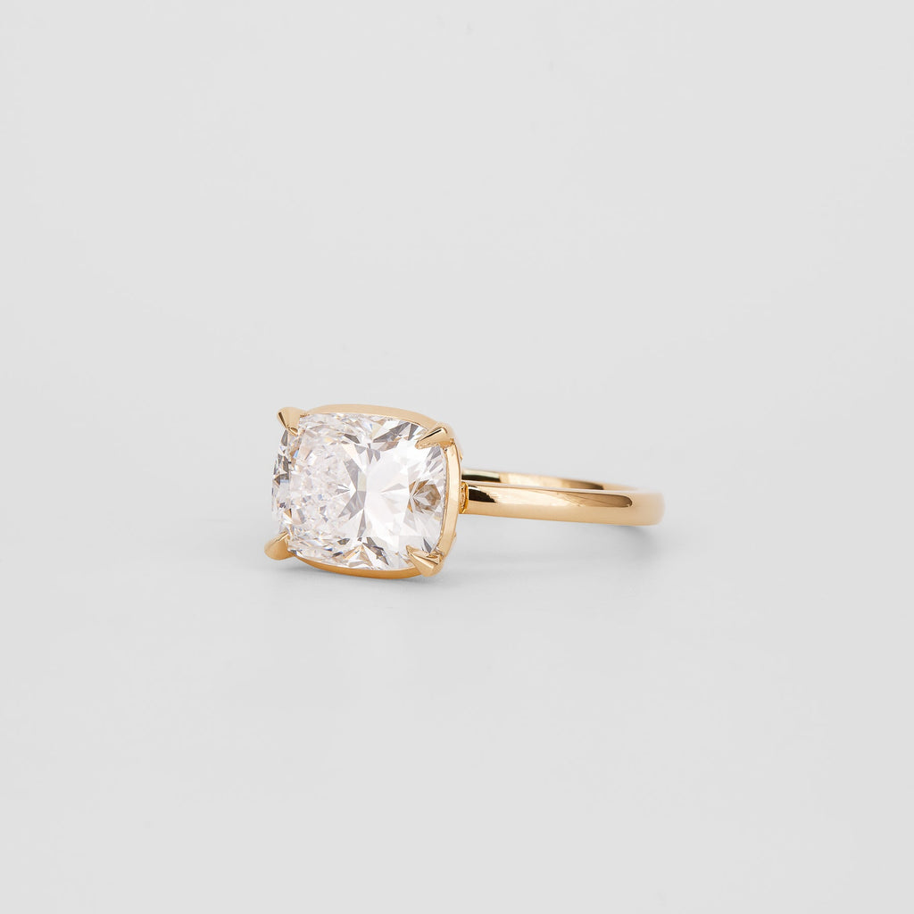 3 CT - 4 CT Elongated Cushion Cut Lab grown Diamond Solitaire Engagement Ring