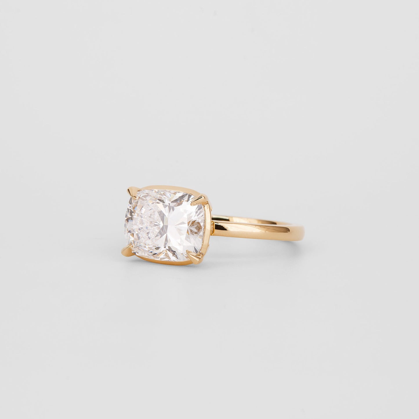 3 CT - 4 CT Elongated Cushion Cut Lab grown Diamond Solitaire Engagement Ring