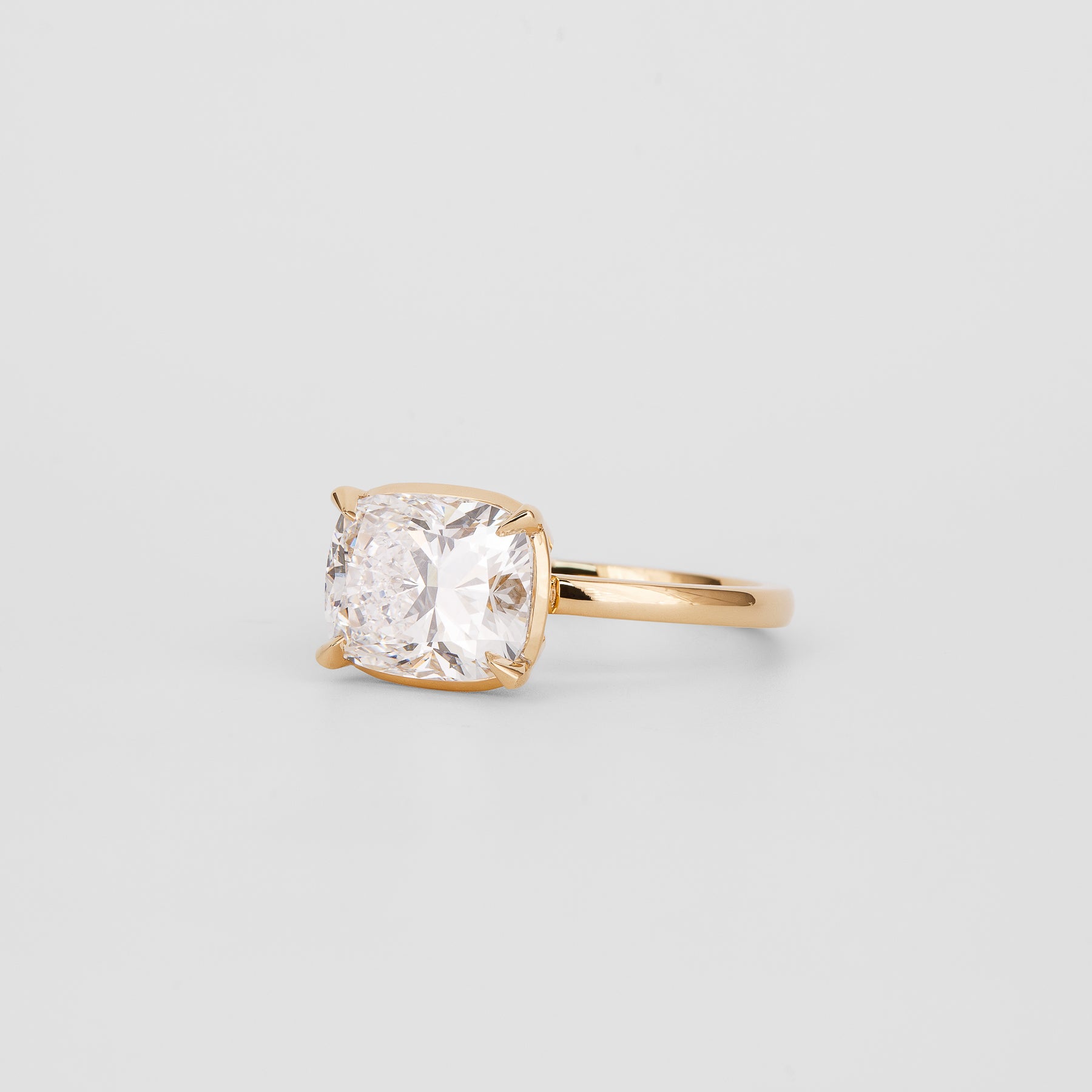 3 CT - 4 CT Elongated Cushion Cut Lab grown Diamond Solitaire Engagement Ring