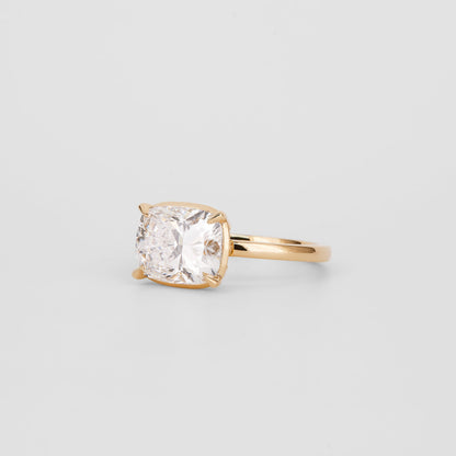 3 CT - 4 CT Elongated Cushion Cut Lab grown Diamond Solitaire Engagement Ring