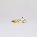 0.45 TCW Marquise, Tapered Baguette & Pear CVD Diamond Chevron Crown Wedding Band
