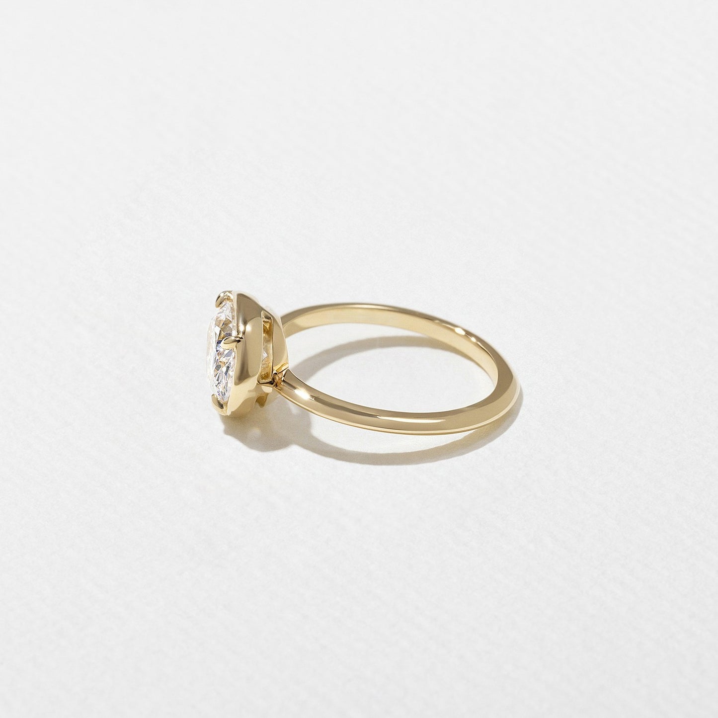 1.82 CT - 2.82 CT Oval Cut Lab grown Diamond Solitaire Bezel Setting Engagement Ring