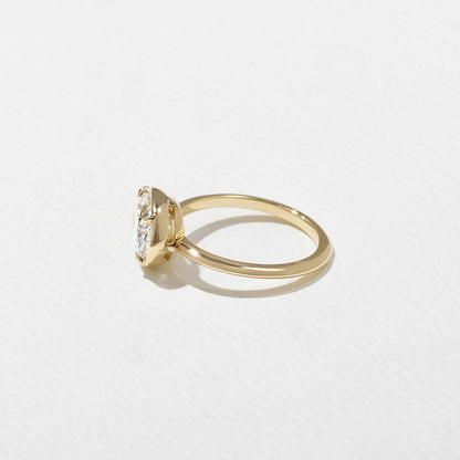 1.82 CT - 2.82 CT Oval Cut Lab grown Diamond Solitaire Bezel Setting Engagement Ring