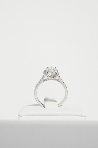 2.5 CT - 3.5 CT Marquise Cut Halo & Pave Moissanite Engagement Ring