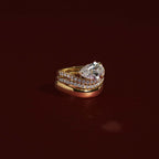 1 CT - 2 CT Pear Cut Floated Solitaire Moissanite Engagement Ring