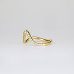 0.28 TCW Round CVD Diamond Curved Pave Wedding Band