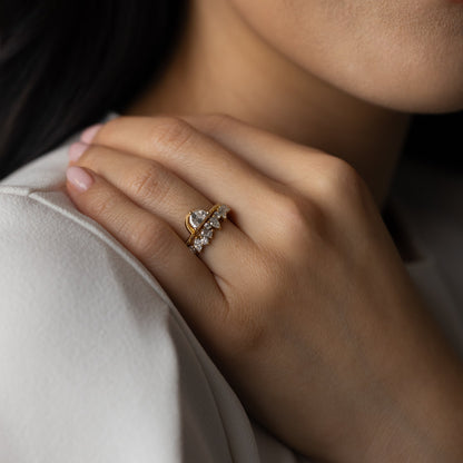 0.57 TCW Multi Shape CVD Diamond Cluster Pave Wedding Band