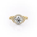 2 CT - 3 CT Round Cut Halo Art Deco Style Moissanite Engagement Ring