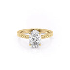 1.5 CT - 2.5 CT Oval Cut Hidden Halo Vintage Moissanite Engagement Ring