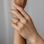 0.04 TCW Round CVD Diamond Trio Subtle V-Shaped Wedding Band