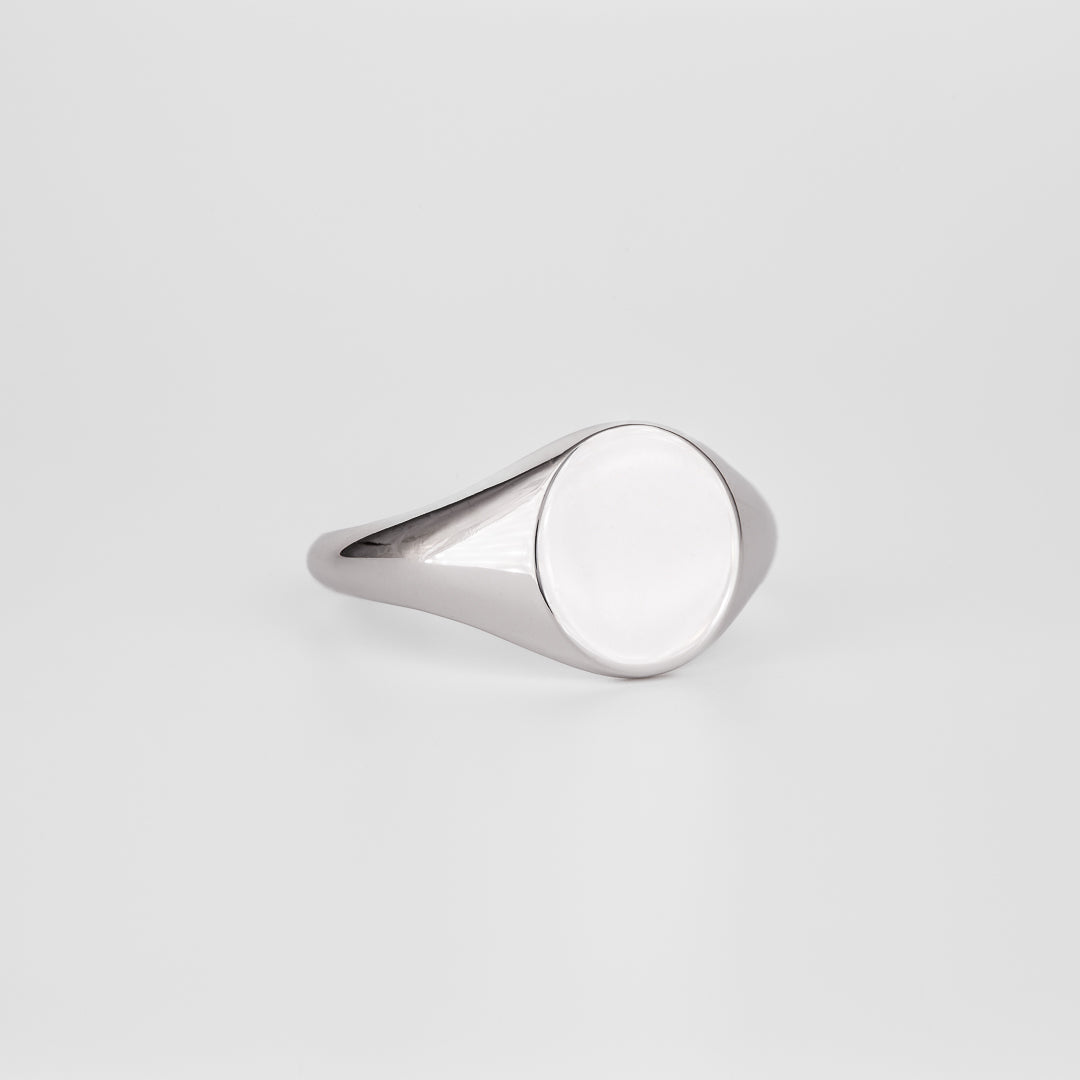 Signet Round Wedding Band For Men