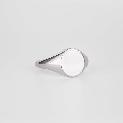 Signet Round Wedding Band For Men