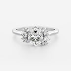 1 CT - 2 CT Oval Cut Cluster Moissanite Engagement Ring