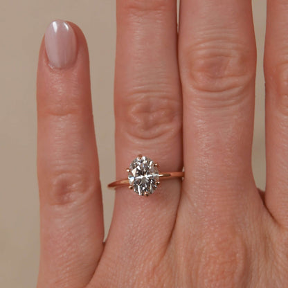 0.75 CT - 2.5 CT Oval Cut Lab grown Diamond Solitaire Stone Engagement Ring