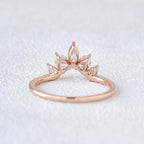 0.6 TCW Marquise Moissanite Curved Cluster Wedding Band