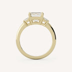 1.75 CT - 3 CT Emerald Cut Lab grown Diamond Three Stone Engagement Ring