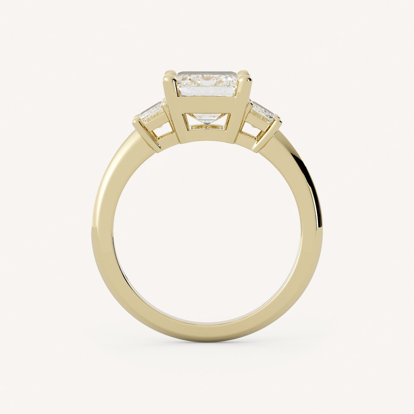 1.75 CT - 3 CT Emerald Cut Lab grown Diamond Three Stone Engagement Ring