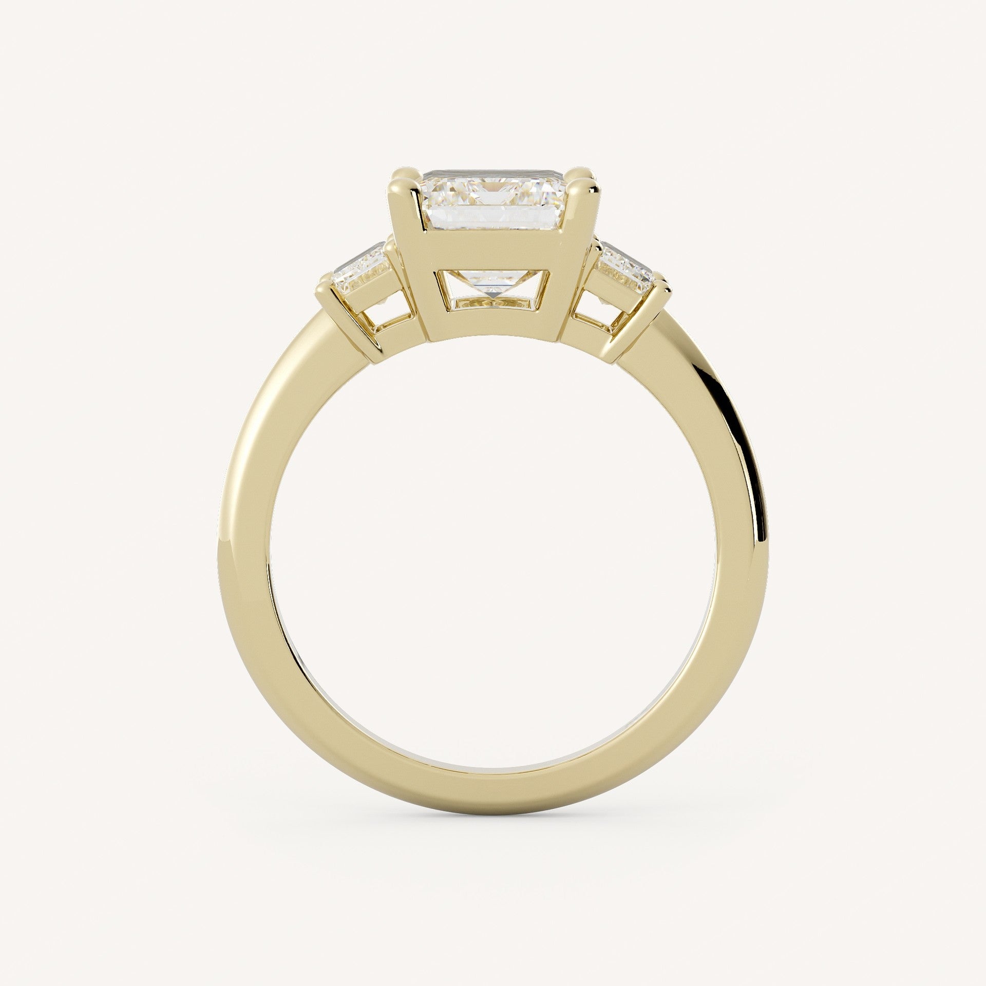 1.75 CT - 3 CT Emerald Cut Lab grown Diamond Three Stone Engagement Ring