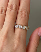 2.21 TCW Mix Fancy CVD Diamond Half Eternity Bezel Wedding Band