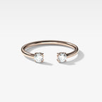 0.2 TCW Round CVD Diamond Claw Open Wedding Band