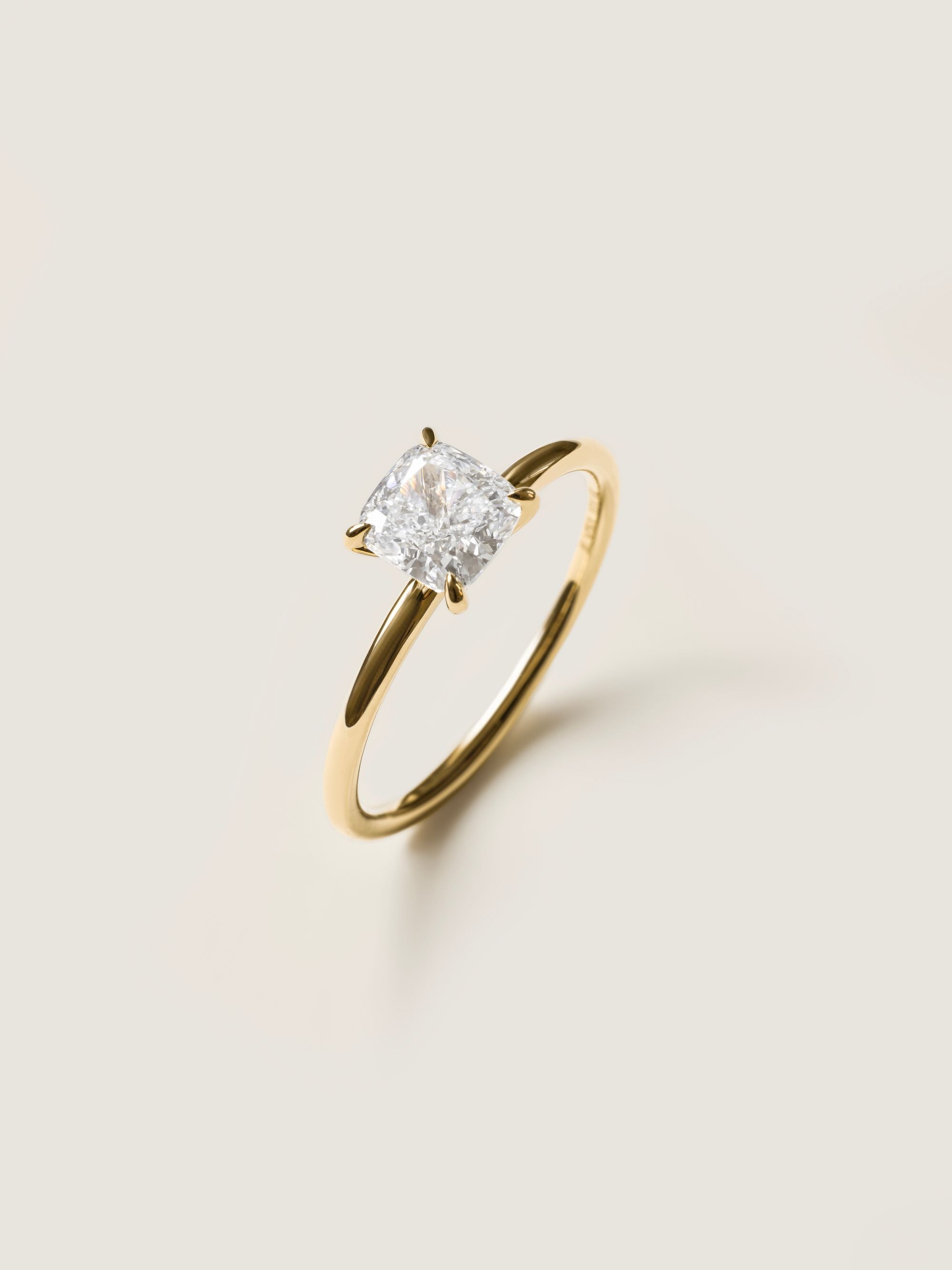 1 CT - 3 CT Cushion Cut Lab grown Diamond Solitaire Engagement Ring