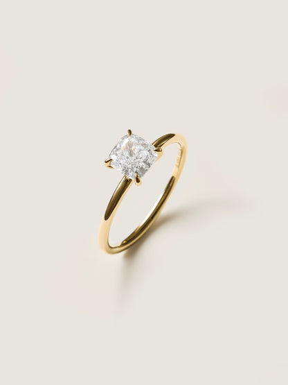 1 CT - 3 CT Cushion Cut Lab grown Diamond Solitaire Engagement Ring