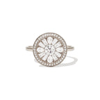 0.32 CT Round Cut Moissanite Halo Mosaic Engagement Ring
