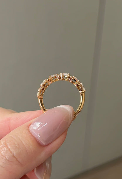 1.14 TCW Round & Marquise CVD Diamond Pave Wedding Band