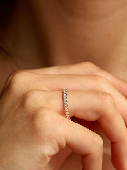 1 TCW Round CVD Diamond Full Eternity Wedding Band