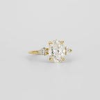 2.02 CT - 3.02 CT Oval Cut Lab grown Diamond Three Stone Engagement Ring