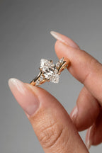 Marquise Cut Twisted Five Stone Moissanite Engagement Ring