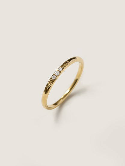 0.2 TCW Round CVD Diamond Dainty Wedding Band