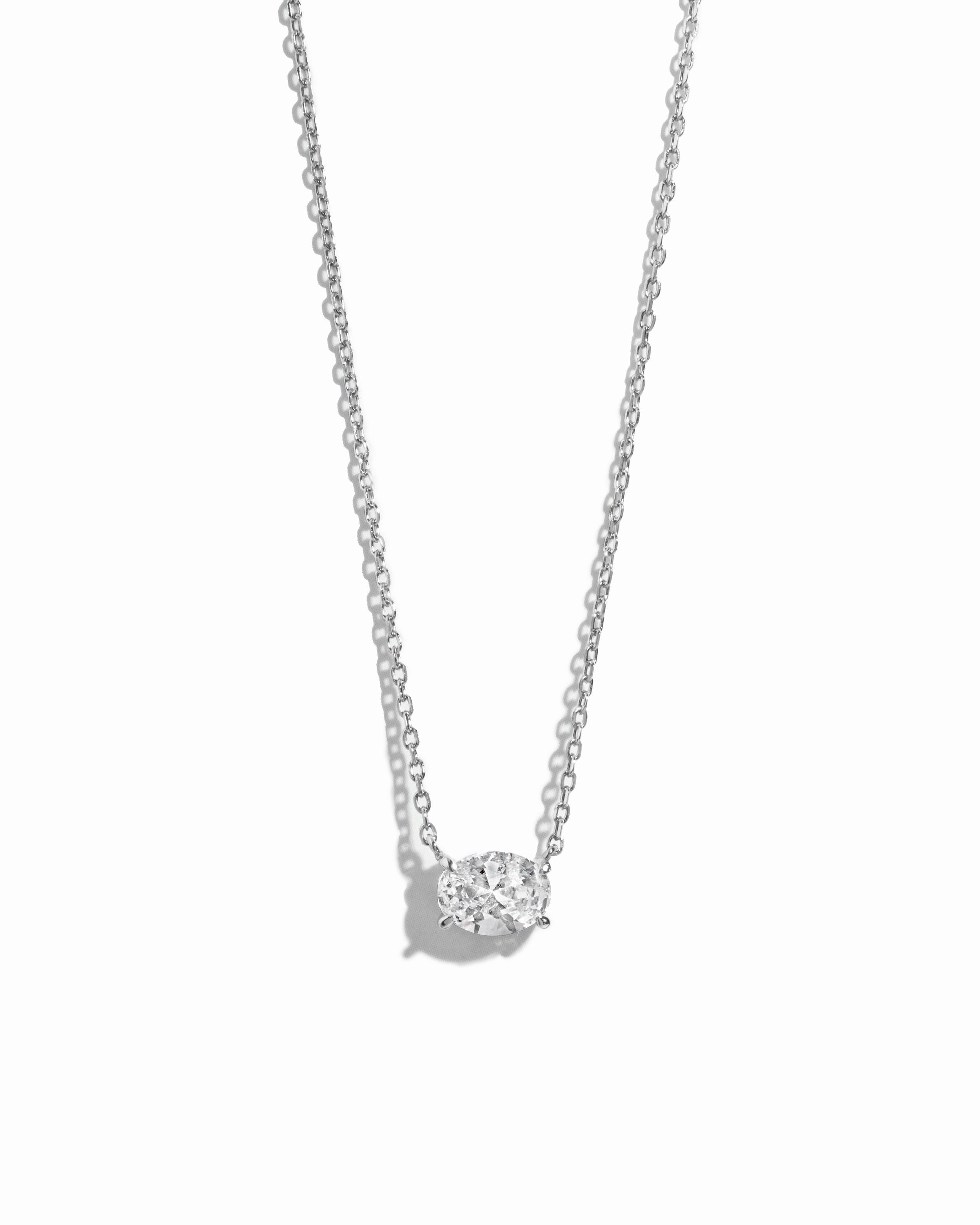 1.32 CT Oval Cut Moissanite Diamond Solitaire Pendant Necklace