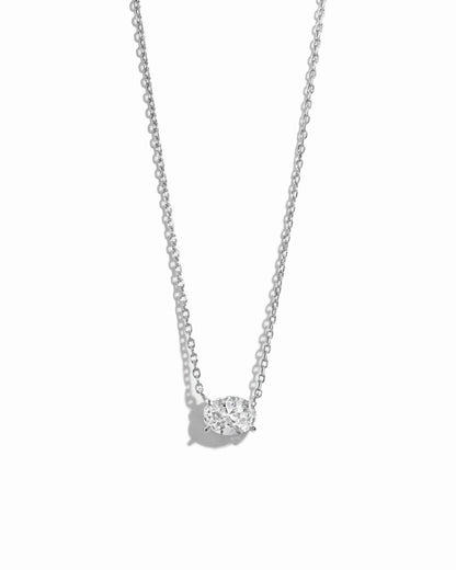1.32 CT Oval Cut Moissanite Diamond Solitaire Pendant Necklace
