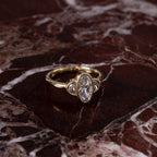 1 CT - 2 CT Oval Cut Bezel Three Stone Moissanite Engagement Ring