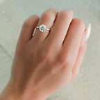 1 CT - 3 CT Round Cut Lab grown Diamond Hidden Halo Engagement Ring