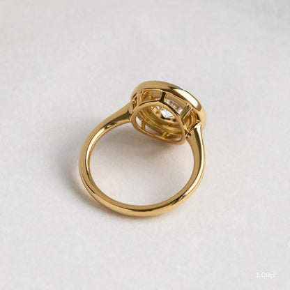 1 CT - 2 CT Round Cut Bezel Set Cluster Unique Moissanite Engagement Ring