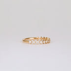0.38 TCW Round CVD Diamond Shared Prong Half Eternity Wedding Band