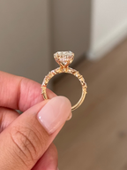 4 CT Oval Cut Lab grown Diamond Hidden Halo Engagement Ring
