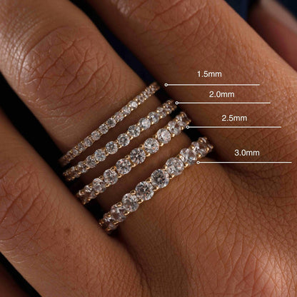 1.7 TCW Round Moissanite Full Eternity Wedding Band